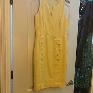 Etcetera Yellow Midi Dress with Button Accents